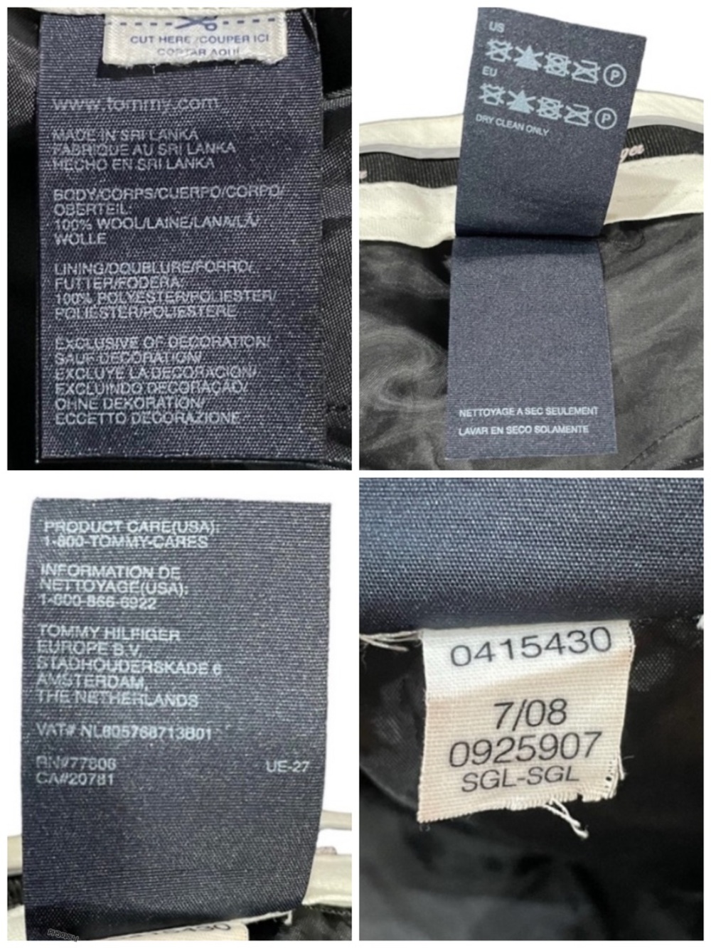TOMMY HILFIGER Grey Plaid Wool Straight Leg Pant US 8 Medium - Picture 10 of 10